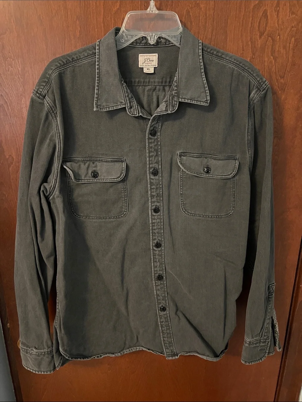 J. Crew Faded Black Button-Up Denim Shirt